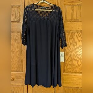 Navy blue women's 1XL dress